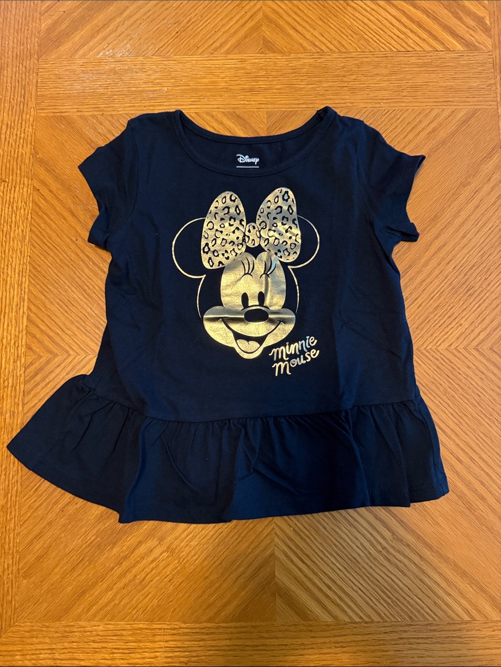 Disney Jumping Beans Top with Gold Minnie Mouse Graphic and Peplum